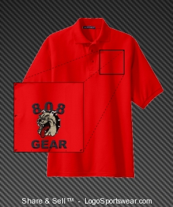 808 GEAR POLO (EMBROIDERED) RED Design Zoom